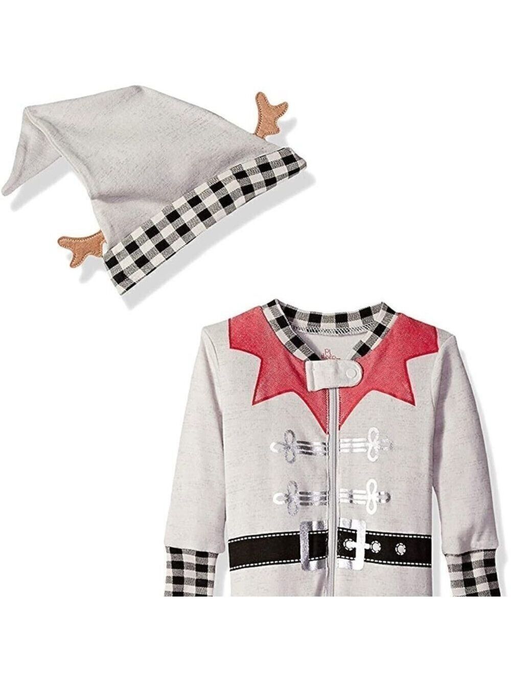 pl Sleep By Petit Lem Footed Pajama Unisex Sleeper Bnwot Holiday Xmas W Hat